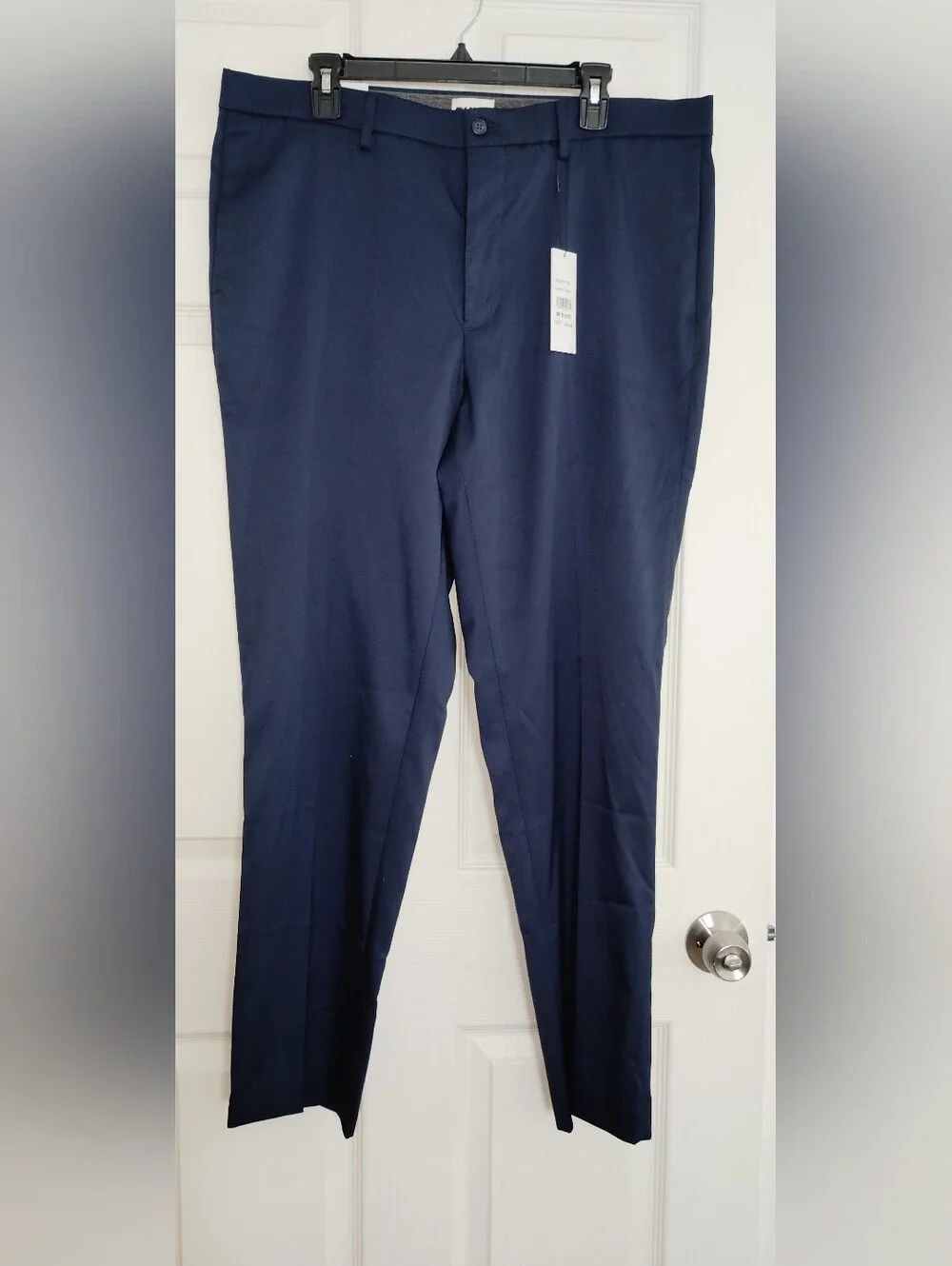 DKNY Pants Mens 36x32 Navy Blue Essential Tech Chino Slim Fit Stretch.